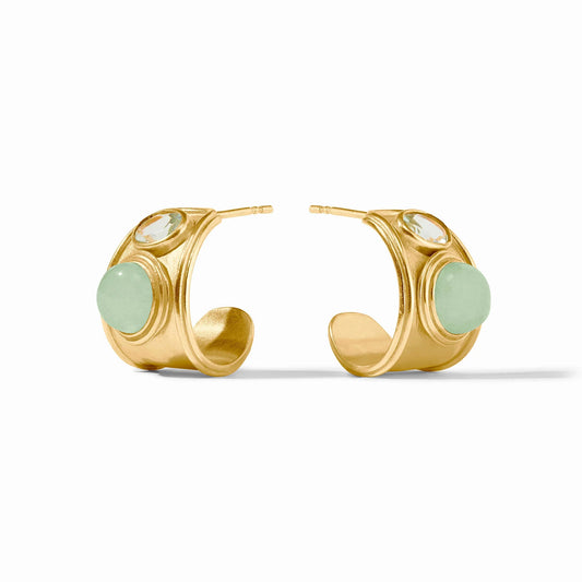 Julie Vos - Earring - Portofino Stone Hoop Aqua Jade - Findlay Rowe Designs