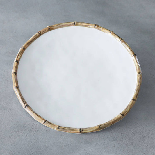 Beatriz Ball - VIDA Bamboo 11" Dinner Plate (White and Natural) - Findlay Rowe Designs