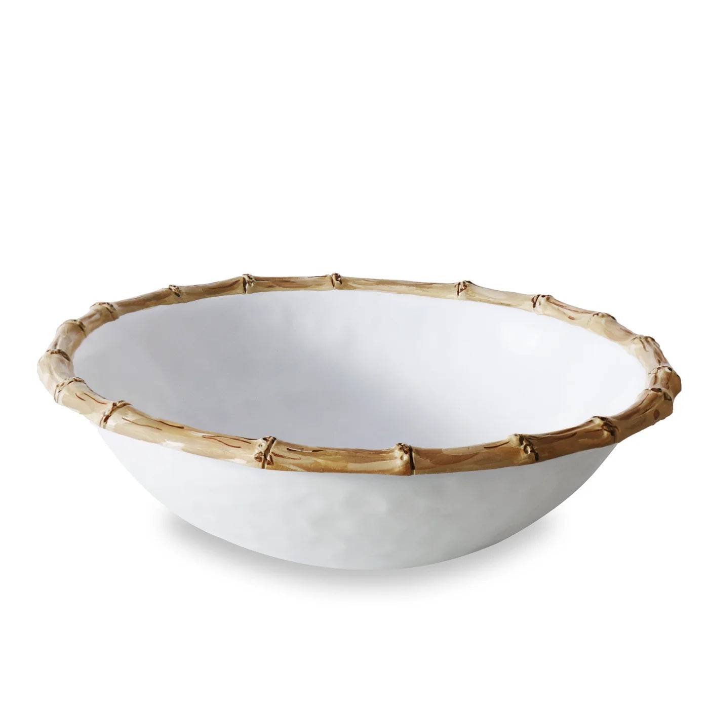 Beatriz Ball - VIDA Bamboo Large Salad Bowl (White and Natural) - Findlay Rowe Designs