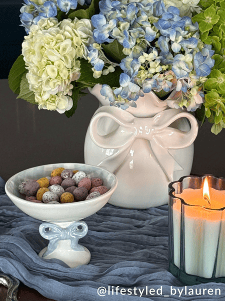 Mud Pie - Candy Dish - Blue Gingham Bow