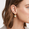 Julie Vos - Earring - Fleur-de-Lis Hoop & Charm -  Iridescent Clear Crystal - Findlay Rowe Designs