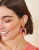 Spartina 449 - Earrings - Straw Oval - Red