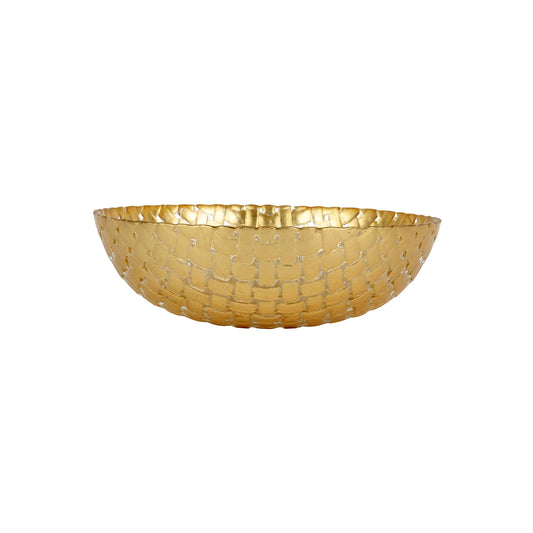 Vietri - Rufolo - Glass Gold Basketweave Small Serving Bowl - Findlay Rowe Designs