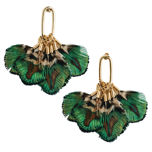 St Armands - Earrings - Mallard Feather - Findlay Rowe Designs