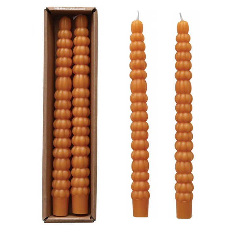 Taper Candle - Stacked Pumpkins - Orange