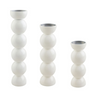 Mud Pie- White Lacquer Candlesticks - Findlay Rowe Designs