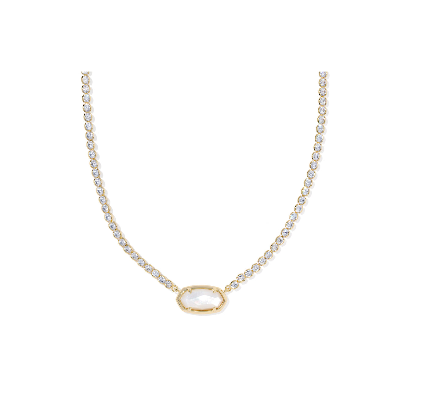 Kendra Scott - Necklace - Elisa Tennis Necklace - Gold Ivory Mother Of Pearl