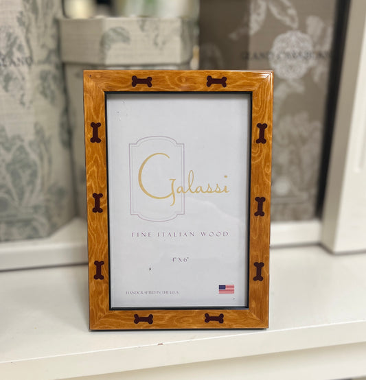 Galassi - Frame - Embossed Burl Wood - 4x6 Cashmere - Bone - Findlay Rowe Designs