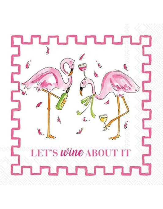 Cocktail Napkins - Wine about it Flamingo - Findlay Rowe Designs