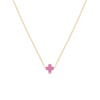 Enewton - EGirl Necklace Gold - Signature Cross Small - Bright Pink