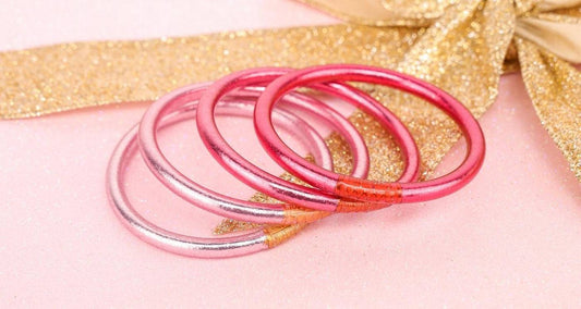 BuDha Girl LLC - CAROUSEL PINK BANGLE SET - 4 MD - Findlay Rowe Designs