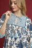 Dress -  Mixed Print Mini - Blue Mix