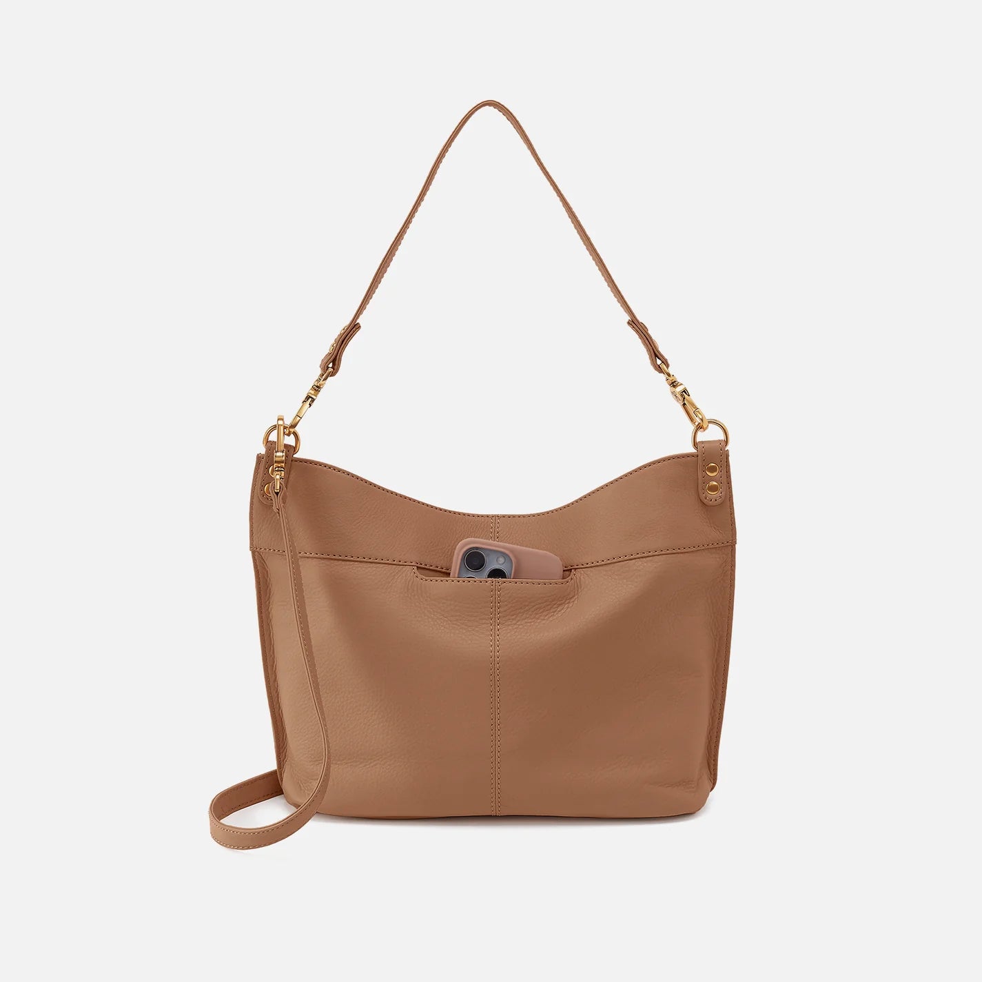 Hobo - Pier Shoulder Bag - Pebbled Leather - Timber Brown