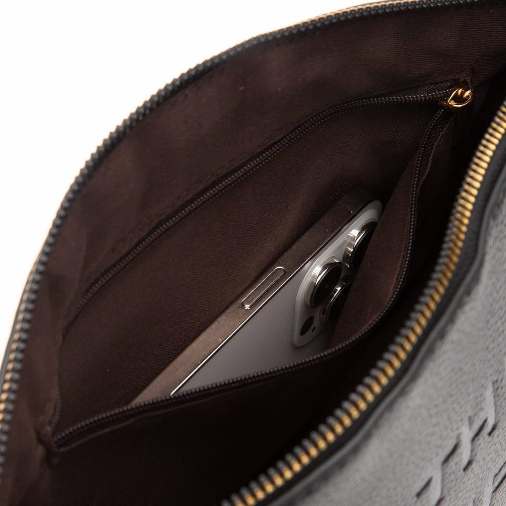 Queens Designs - Cosmetic Pouch - Embossed Vegan Leather - Findlay Rowe Designs