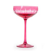 Coupe Glass - Sparkling Cut Pink Hand Engraved - Findlay Rowe Designs