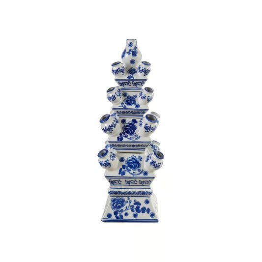 Hazel Mazel - Tuileries Vase - Hand-Painted Stoneware - Blue White - Findlay Rowe Designs
