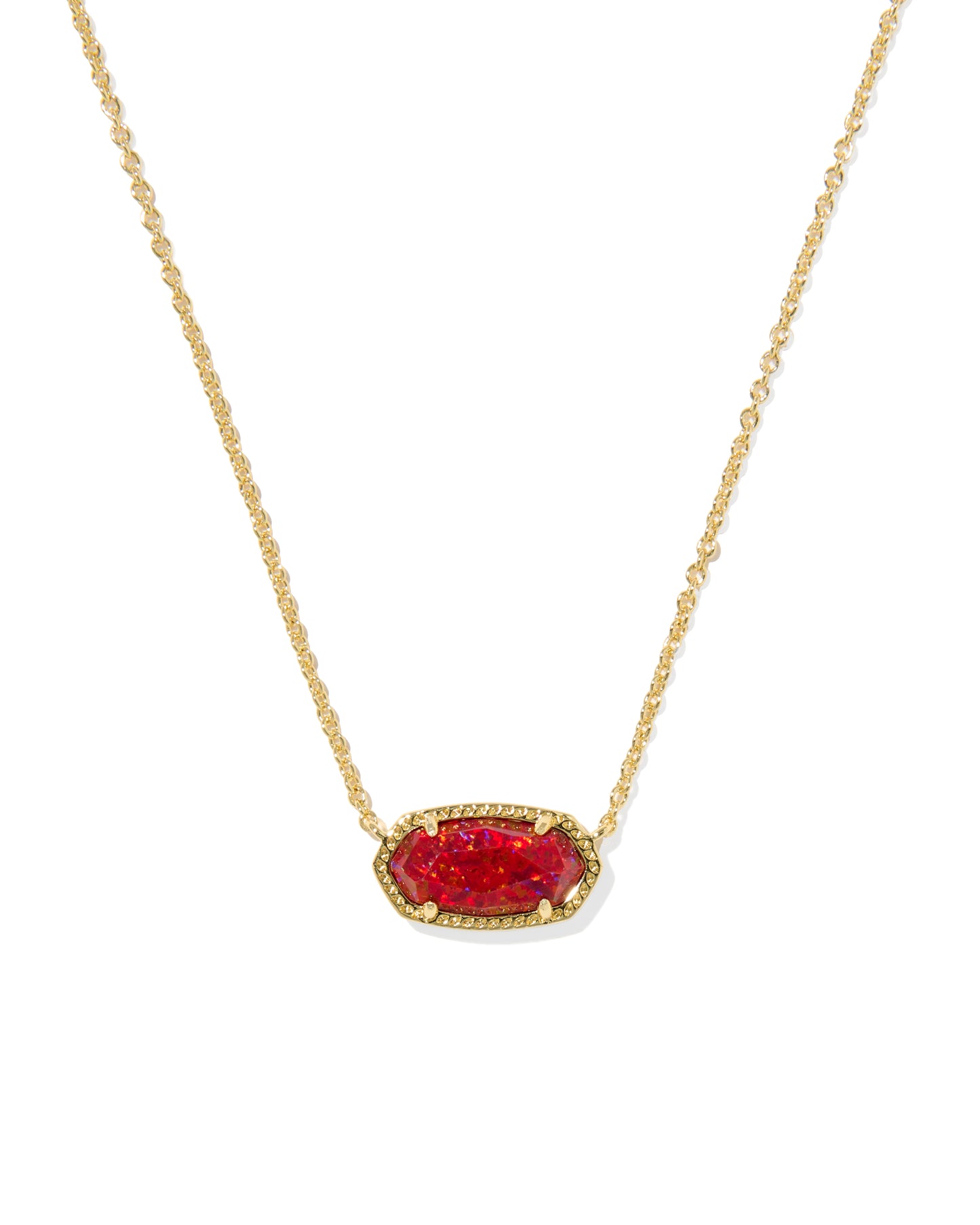Kendra Scott - Elisa Pendant Necklace - Gold Red Kyocera Opal