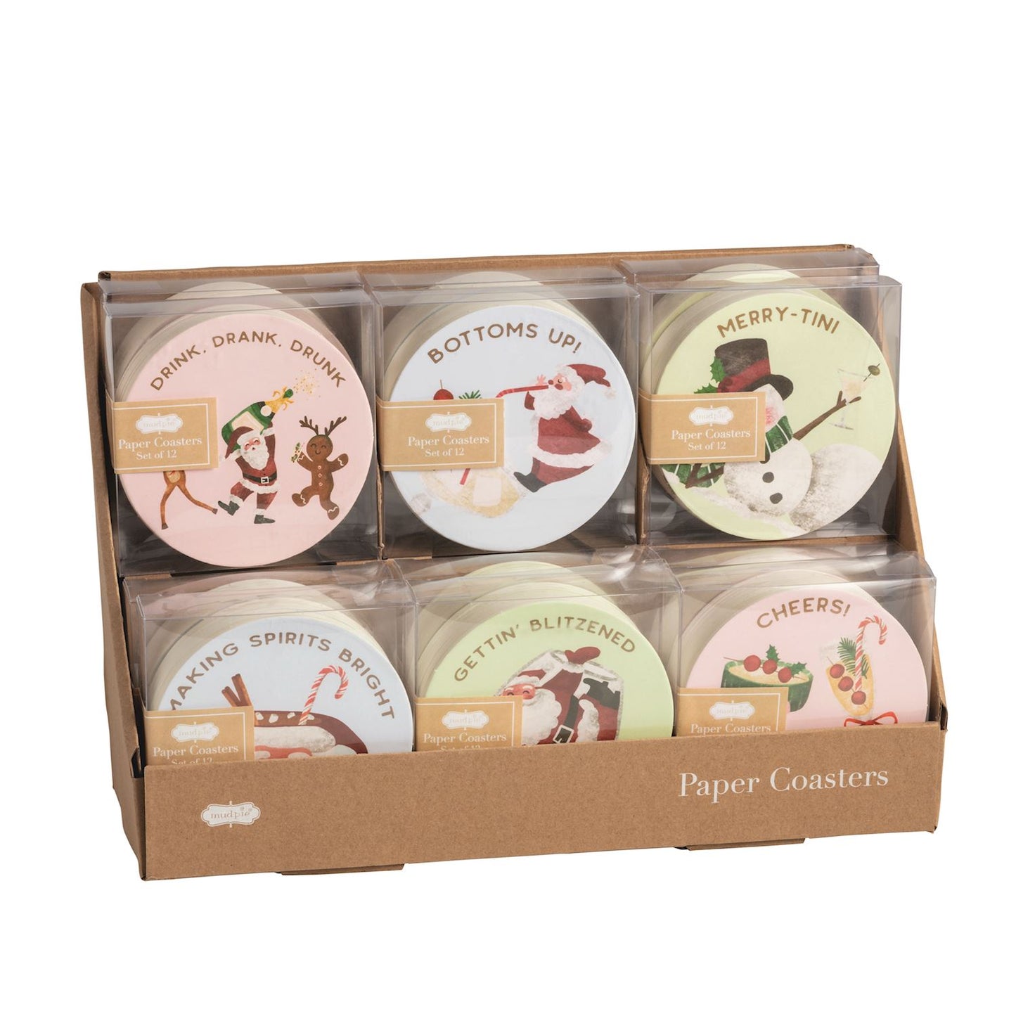 Mud Pie - Christmas Paper Coaster Sets