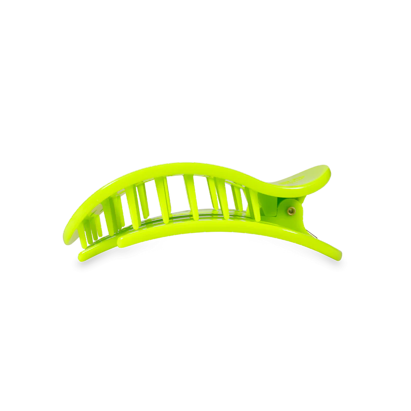 Teleties - Classic Medium Flat Round Hair Clip - Summer Brights Neon Green - Findlay Rowe Designs