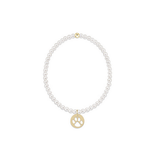 Enewton - Egirl - Classic Pearl 3mm Bracelet - Paw Print Gold Charm - Findlay Rowe Designs