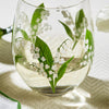 Two's Company- Lily of the Valley Stemless Wine Glass - Findlay Rowe Designs