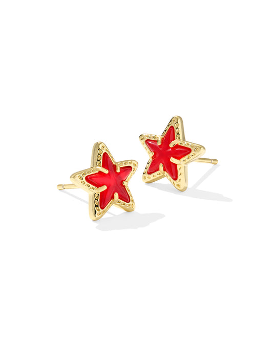 Kendra Scott - Earring - Cassidy Star Stud - Gold Red Illusion - Findlay Rowe Designs