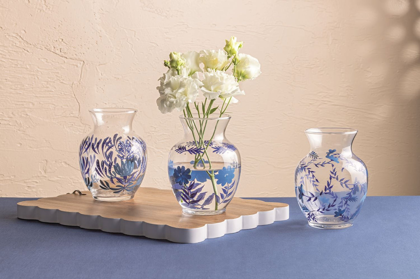 Mud Pie - Glass Vase - Blue Floral - Findlay Rowe Designs