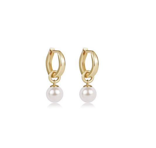 Enewton - Huggie Gold 0.5" Hoop - Classic Pearl 8mm Charm - Findlay Rowe Designs