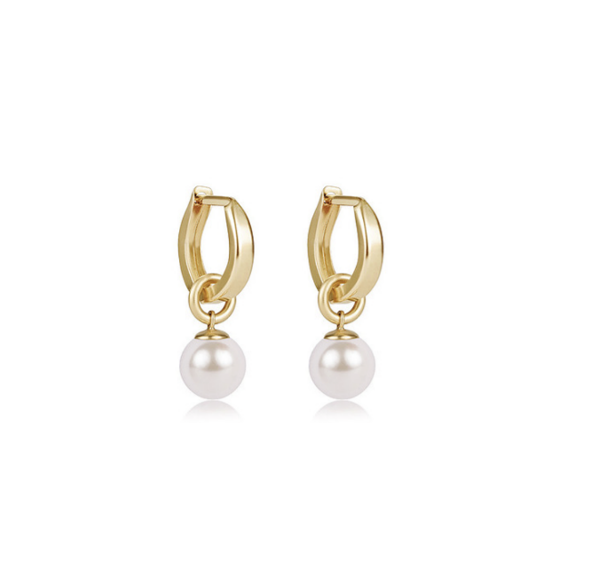 Enewton - Huggie Gold 0.5" Hoop - Classic Pearl 8mm Charm - Findlay Rowe Designs