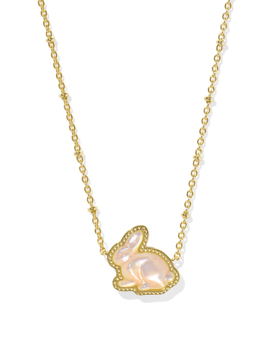 Kendra Scott - Necklace - Bunny Gold Short Pendant - Taupe Mother-of-Pearl - Findlay Rowe Designs