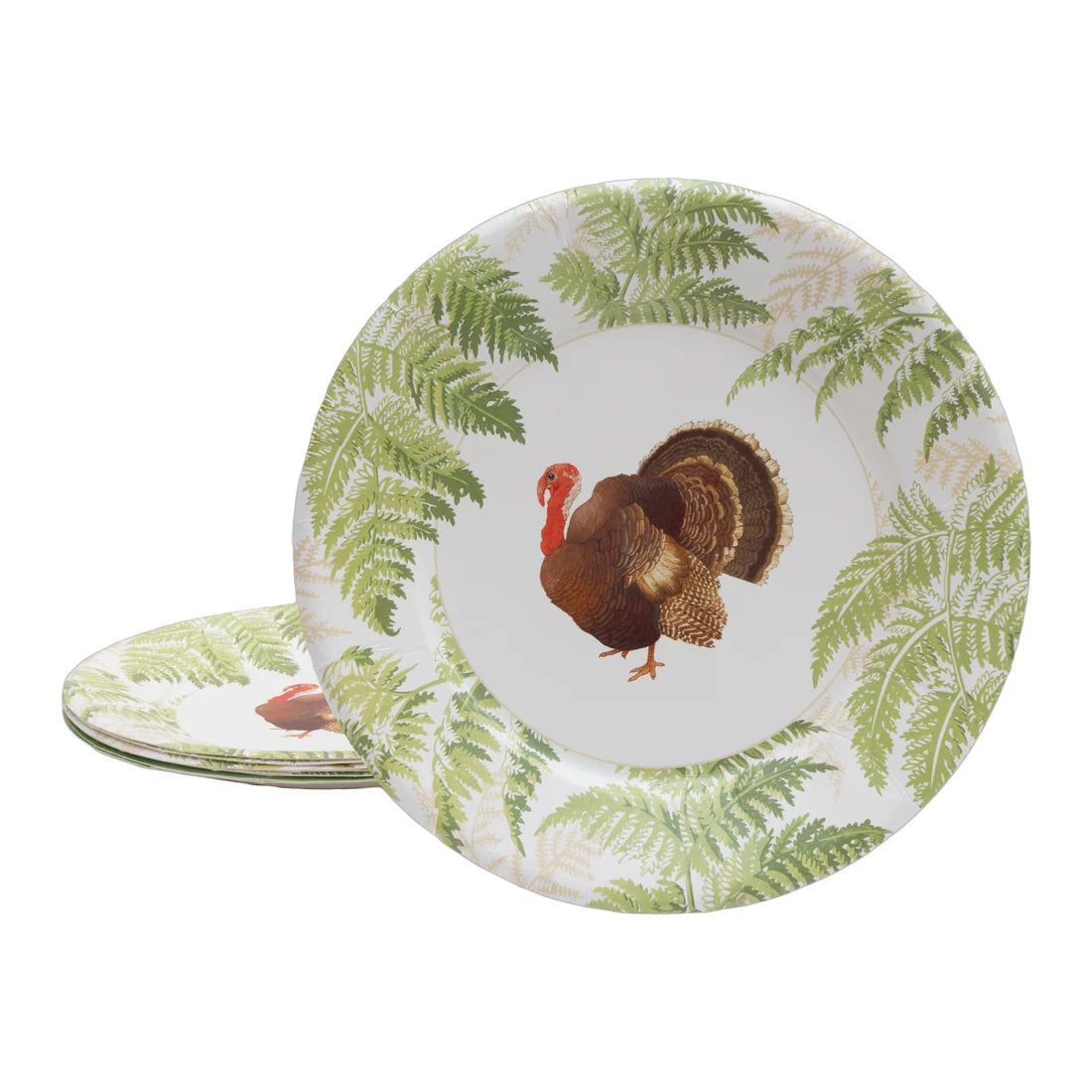 Caspari - Dinner Plates - Turkey Among Ferns