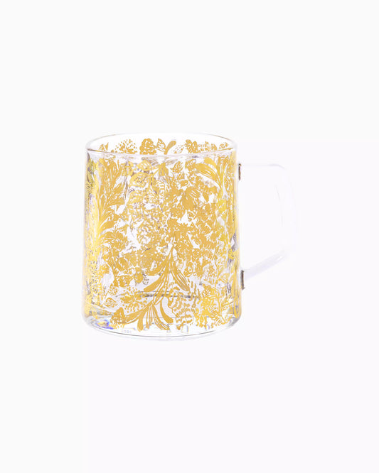 Lilly Pulitzer - Glass Mug - Gold Calypso Coast - Findlay Rowe Designs