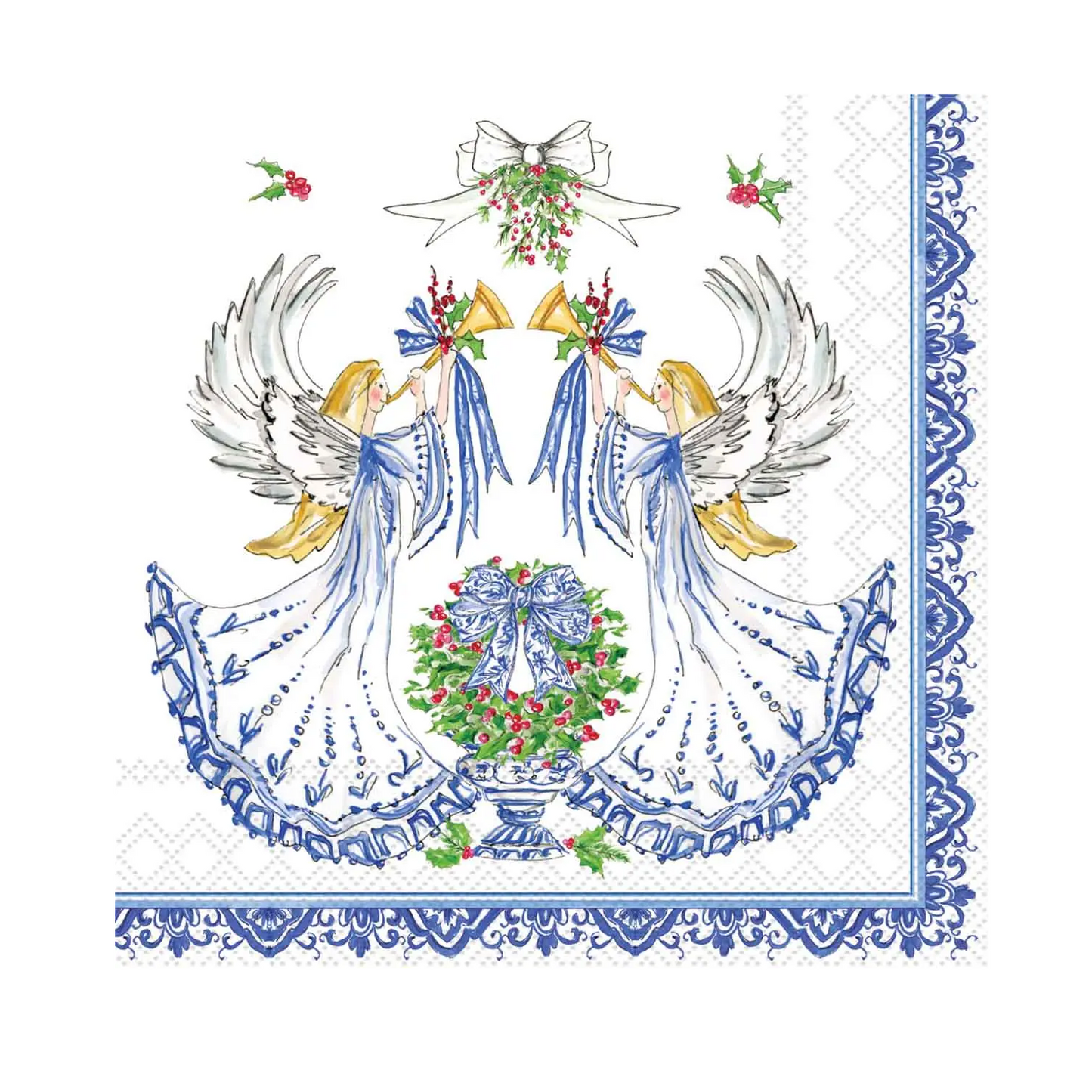 Rosanne Beck - Cocktail Napkins - Blue Angels In Harmony - Findlay Rowe Designs