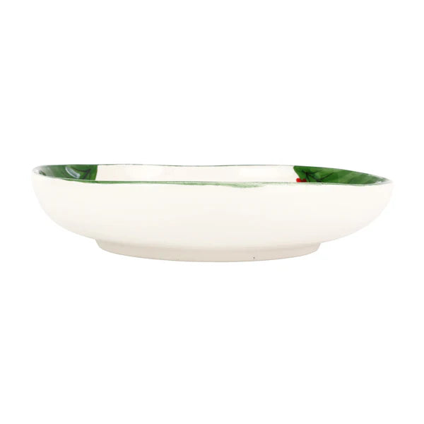Vietri - Old St. Nick with Apple Basket - Shallow Bowl