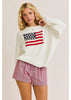 Top - Boxy Sweater - USA Flag - Ivory - Findlay Rowe Designs