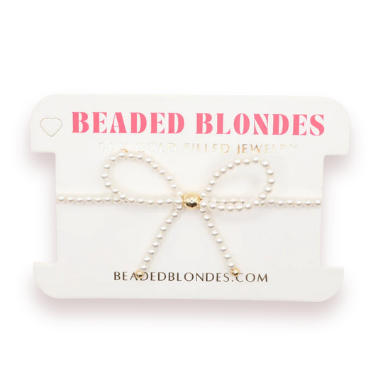 Beaded Blondes - Bracelet - Bow - Pearl