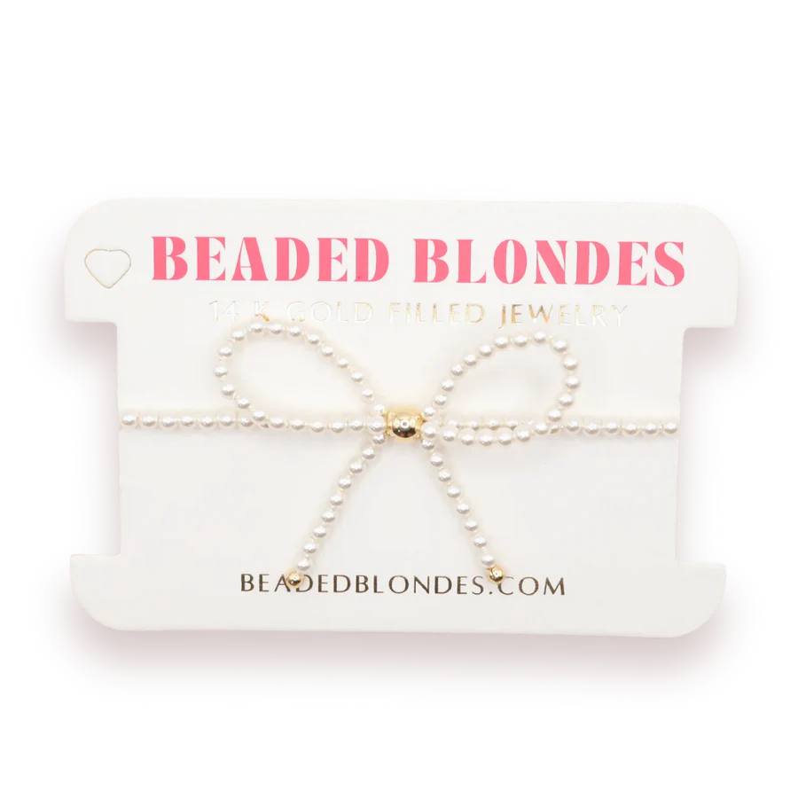 Beaded Blondes - Bracelet - Bow - Pearl - Findlay Rowe Designs