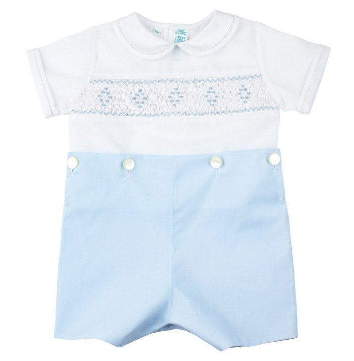 Feltman Brothers - Boys -  Bobby Suit Smocked Diamond - 3mo - Findlay Rowe Designs