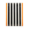 Table Runner - Black White Stripes Orange Border