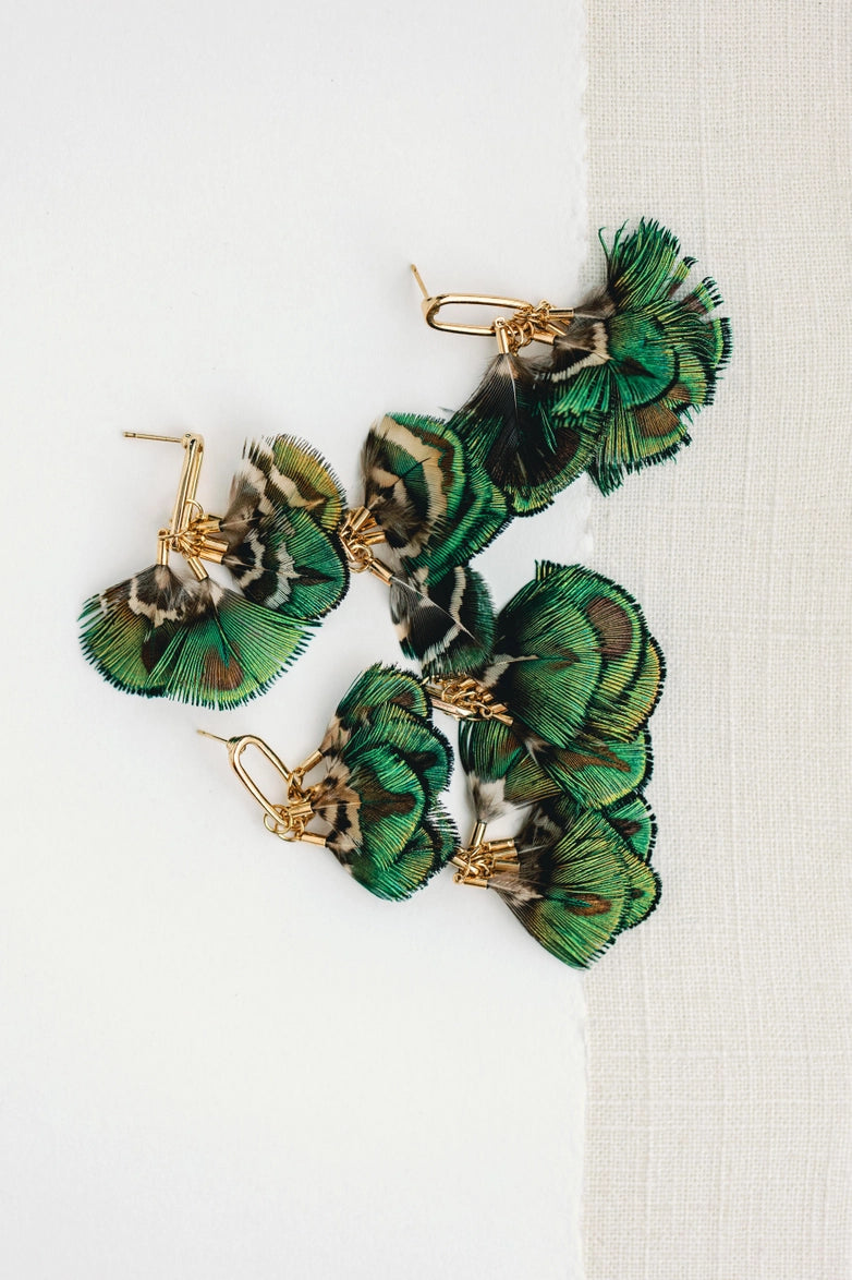 St Armands - Earrings - Mallard Feather