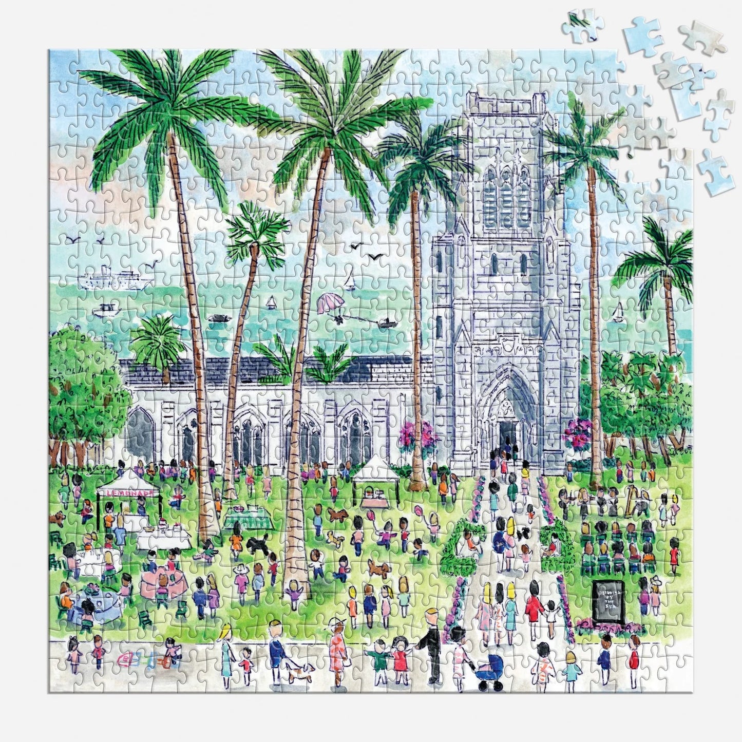 Puzzle - Michael Storrings Sunday in Palm Beach Bethesda by the Sea - 500 Piece - Findlay Rowe Designs