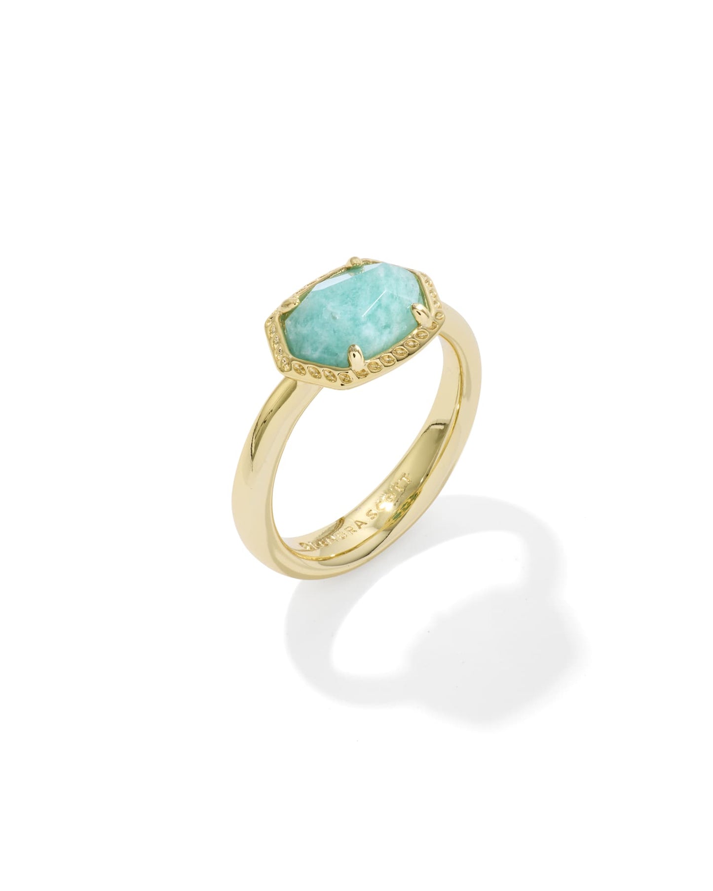 Kendra Scott - Ring - Daphne Frame Band Gold Teal Amazonite - Size 9 - Findlay Rowe Designs
