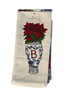 Hand Towels - Poinsettia Chinoiserie Vase - Initial