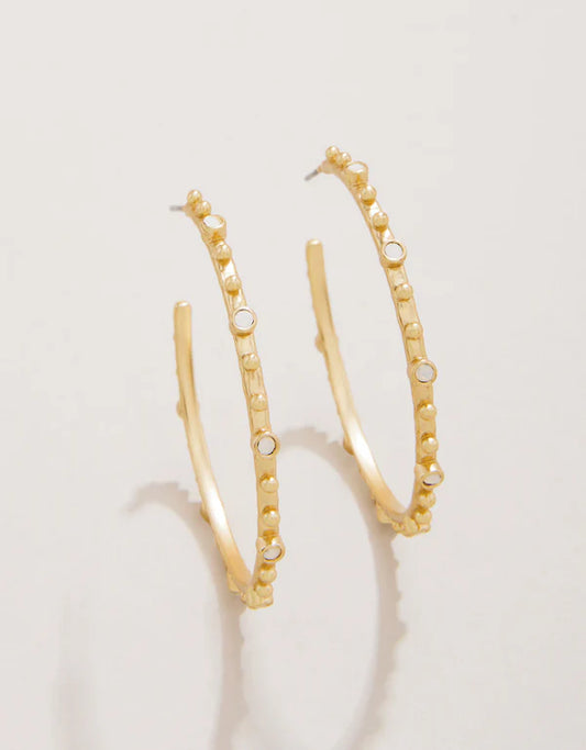 Spartina - Earrings - Bristol Hoop - 45mm White Opal - Findlay Rowe Designs
