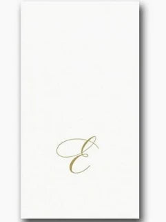 Caspari - Guest Towel Napkin - White Pearl-Paper Linen Napkin - Monogram - Findlay Rowe Designs
