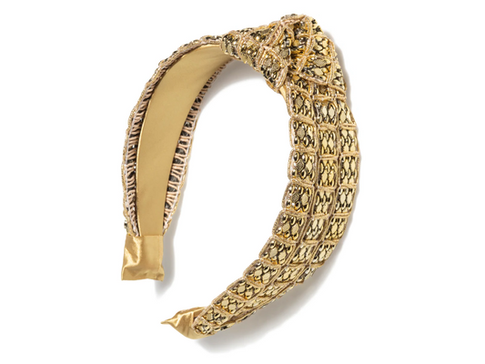 Shiraleah - Headband - Mesh Bead Knotted - Gold