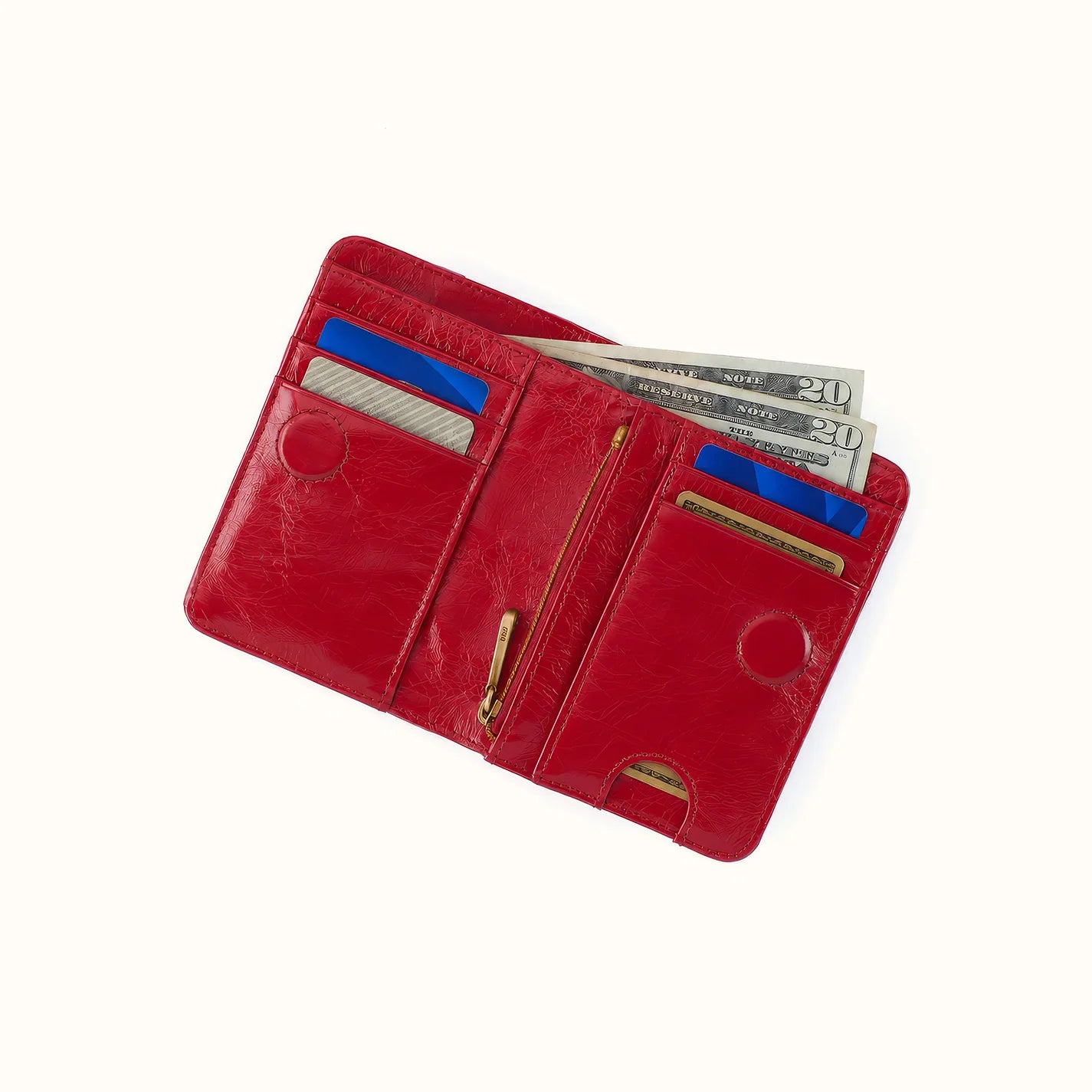 Hobo - Jill Billfold -  Polished Leather True Red - Findlay Rowe Designs