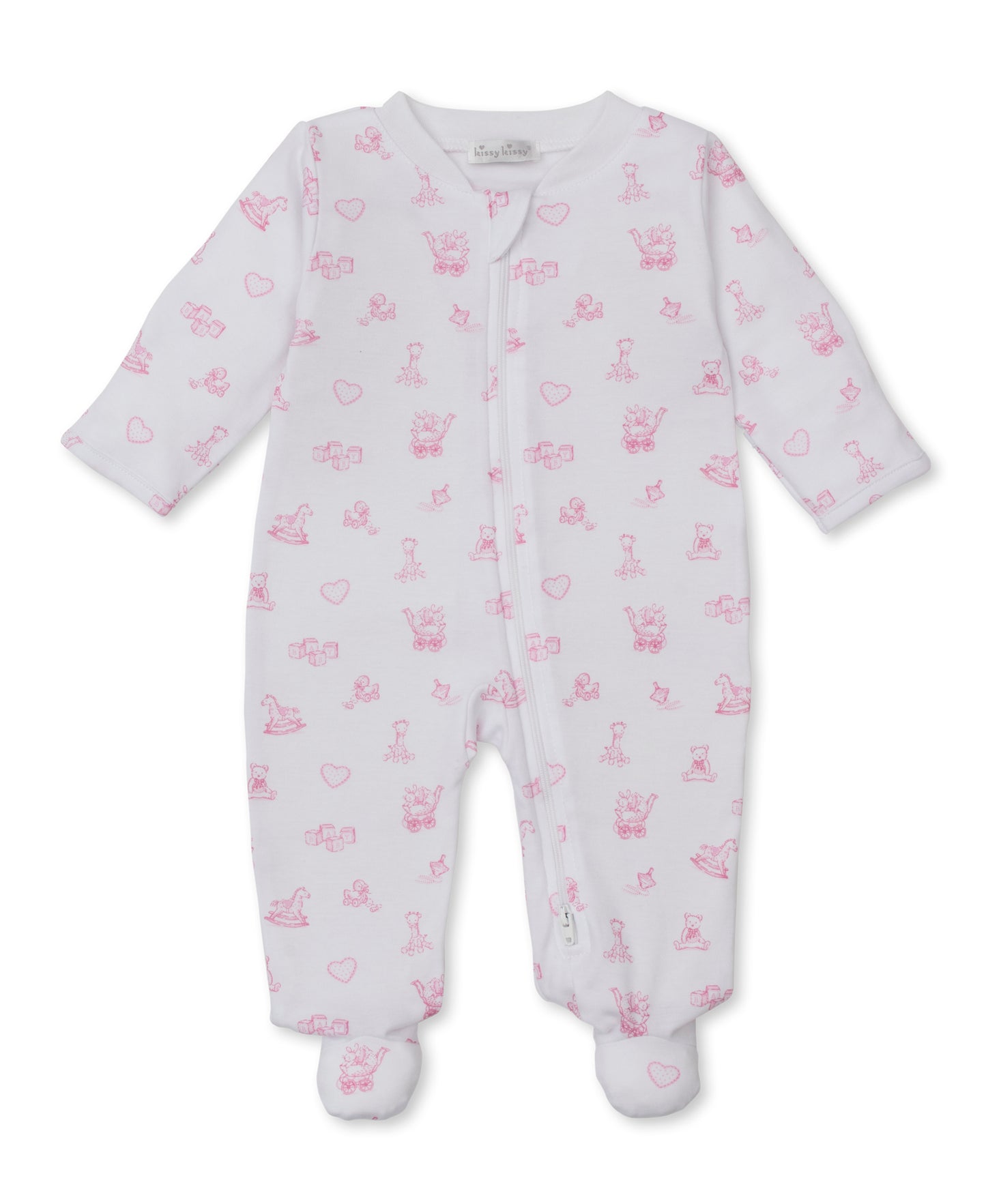 Kissy Kissy - Zip Footie - Vintage Toy Treasures - Pink - Findlay Rowe Designs
