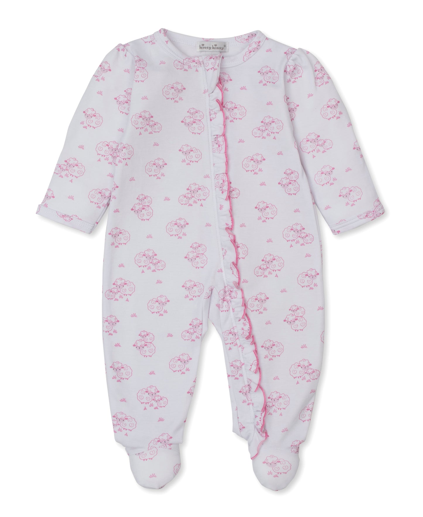 Kissy Kissy - Zip Footie - Sweet Sheep - Pink - Findlay Rowe Designs