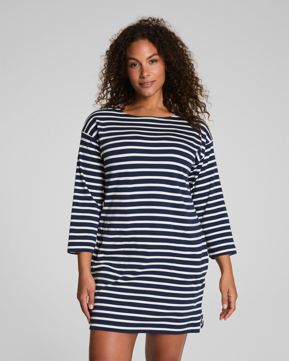 Spanx - Dress - Cool Cotton Boatneck - Navy Yacht Stripe - Findlay Rowe Designs